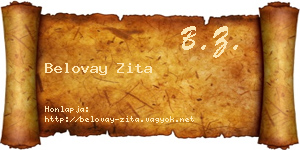 Belovay Zita névjegykártya